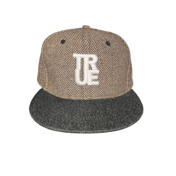 TRUE Men’s Medium Large Herringbone SnapBack Hat Embroidered - Picture 1 of 6